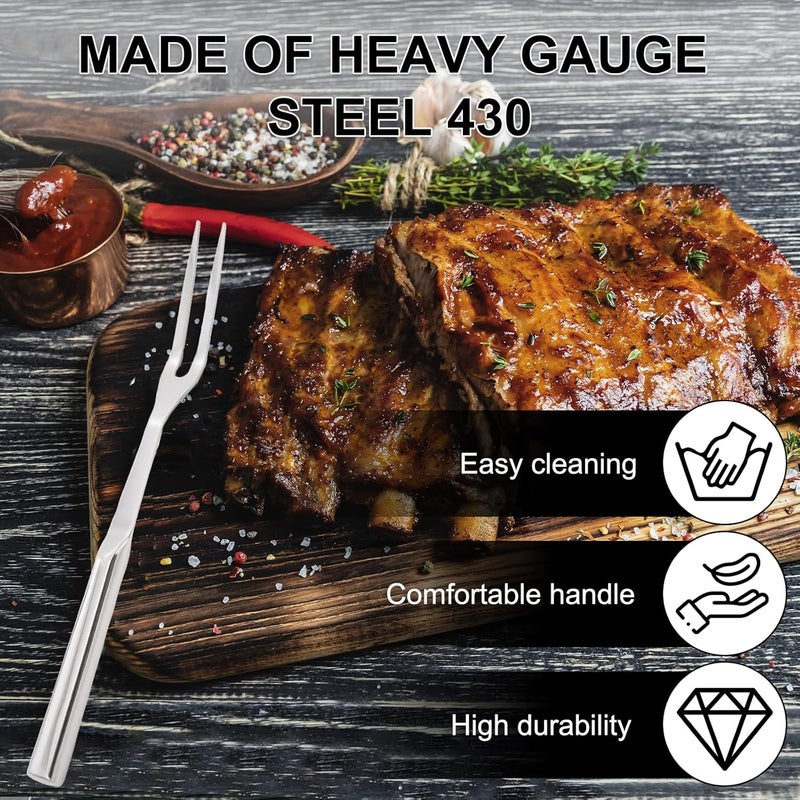 MVVM 2 Pcs Carving Fork, Meat Cooking Utensil, Kitchen Forks 2 Prong, Long Handle Fork, Granny Fork, Anti-Rust, Heat-Resistant For Grill, Cooking And Serving - Image 5